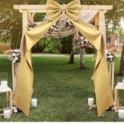 Large Gold Bow 18 inches wide, 75 inches long. Wedding, party, decor for birthday/events