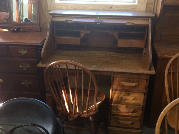 Antique Oak Roll Top Desk Price Reduced For Sale In Montpelier