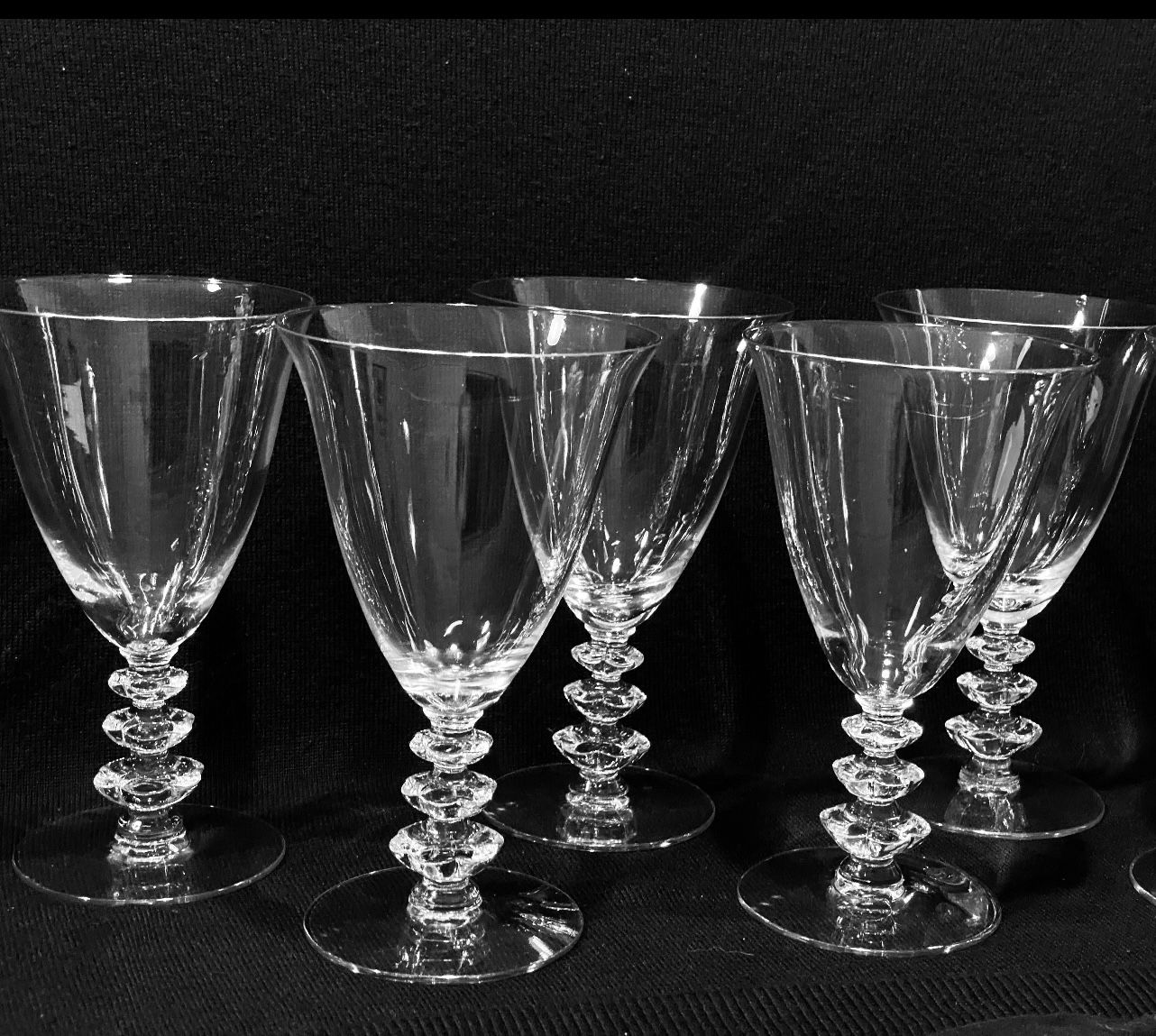 Vintage Duncan & Miller Gathay Clear Water Wine Goblets Set of 5