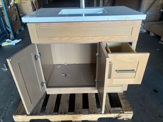 36” Oak Color Bathroom Vanity