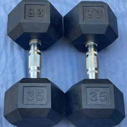 PAIR OF 35 LB. DUMBBELLS 