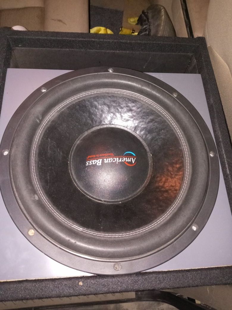 One single 15" 2000 watt American Bass speaker with a 2500+ Class D Massive Amplifier.