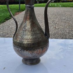 Etched Brass Teapot or Coffee Pot

