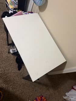 White Drafting Table with Adjustable Top