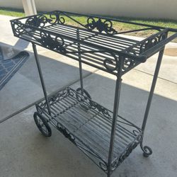 Wrought Iron Garden  Cart /Plant Stand