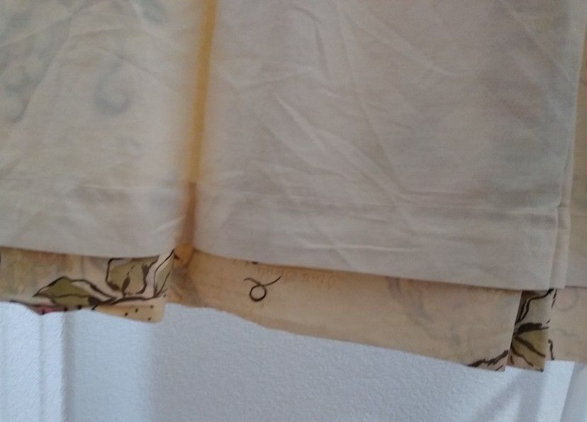 Vintage Mid Century Modern Lined Kitchen Cafe Curtains And Valance - IN EXCELLENT CONDITION