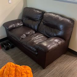 Leather Plush 2 Person Couch