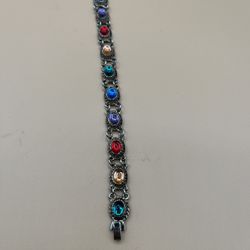Vintage Bright Stones Bracelet. Multicolor, Clasp Lock