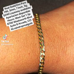 14K Gold Curb Bracelet 
