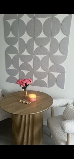 Natural Wood Color and Matching Cream Chairs