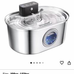 Brand new Cat Water Fountain Wireless - Stainless Steel 3.2L/108oz Cordless Pet Fountain - Battery Operated Automatic Water Dispenser for Cats Indoor,