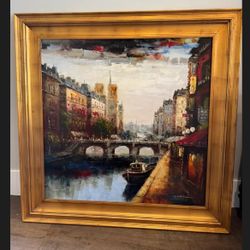Framed painting of Paris