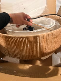 Rope Wrapped Pendant Light Shade