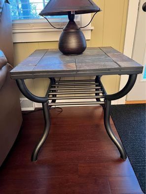 Ashley Furniture Slate & Metal End Side Table 2 Ft H x 2 Ft