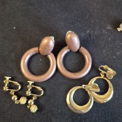 3 Pairs Clip Earrings 