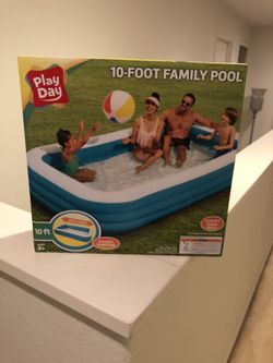 10 ft Inflatable Family Pool Outdoor-NEW