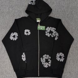 Denim Tears Cashmere Swarovski Hoodie 'Black' Small