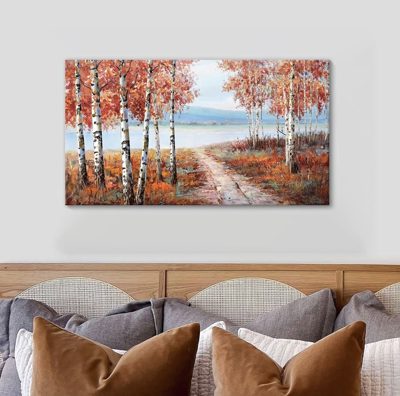20x40 Scenery Canvas Wall Art - Orange Painting for Living Room ( 24)