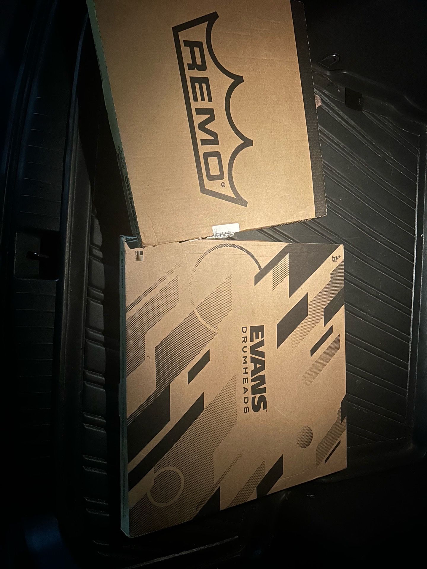 Remo and Evans. Drumheads