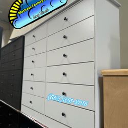 Jumbo Compressed 12 Drawer Dresser- WHITE 