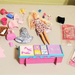 Vintage barbie doll and accessories