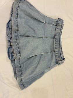 Light Wash Denim Mini Skirt