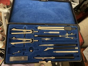 Vintage Post Design Master - 1146C Drafting Tools Set In Case