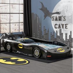  Batman Batmobile Car Plastic Twin Bed, Black
