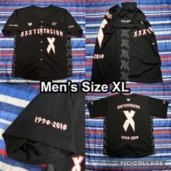 RARE XXXTentacion Black Red Baseball Jersey Adult Size XL 1(contact info removed)