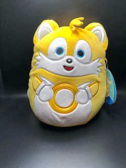(NEW) Squishmallows Original “Sonic the Hedgehog” Tails Holding Gold Ring 8 inch Plush (PERFECT FOR BIRTHDAY PARTIES)