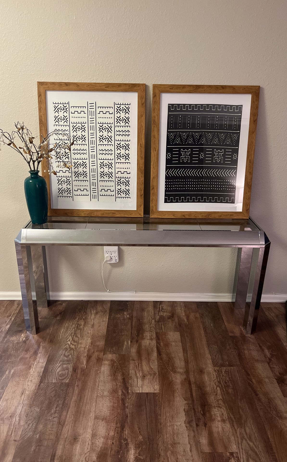 Artwork - (2) Black & White Framed Textiles