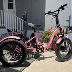 Pink E-bike Tricycle 