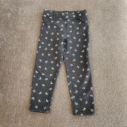 Carters Girls Bow Print jeggings/Pants Size 4T Gray