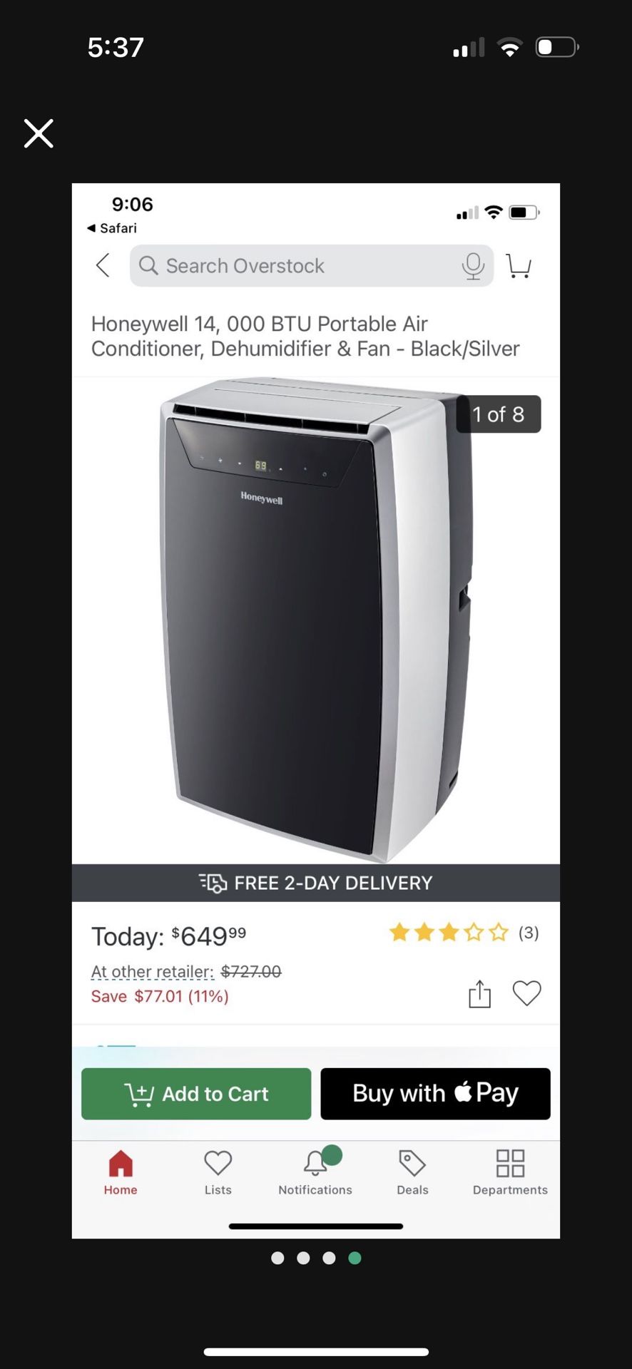 Honeywell MM14ccs Portable Air Conditioner, Dehumidifier Fan