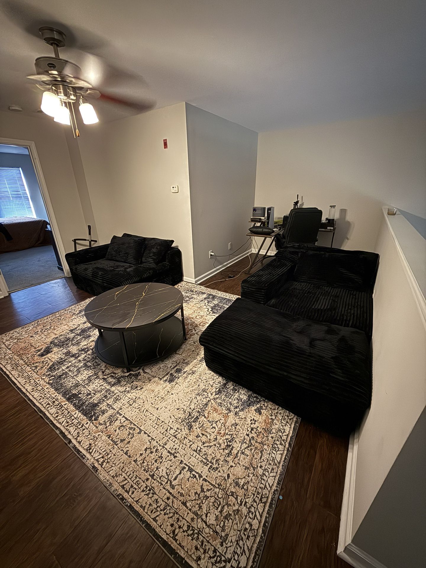 2 Piece Upholstery Sofa W/ Ottoman