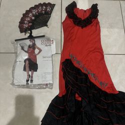Senorita salsa dress kids medium Halloween costume