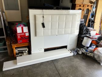 White bed frame or headboard