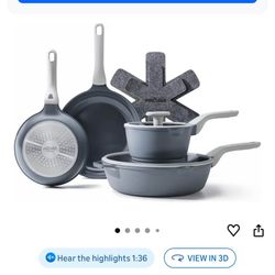 PRICUSIS 9-Piece Cookware Set Gray