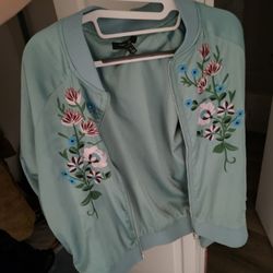 Girl's Satin Embroidered Jacket
