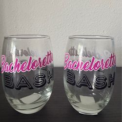 Set of 12 - Bachelorette Bash Stemless Wine Glasses