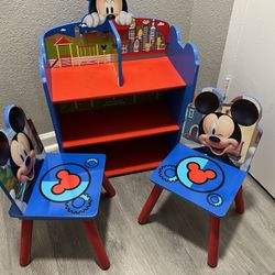 Playing Table With Two Little Chairs  Real Wood 