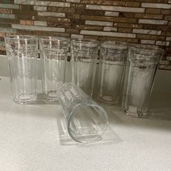BRAND NEW SET OF 6 GLASS CUPS 22 OZ 