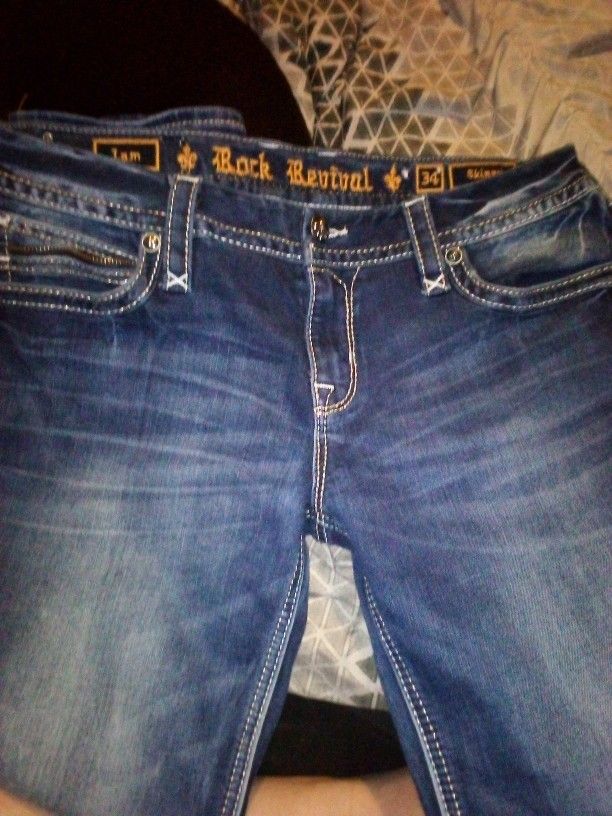 Woman's Rock Revival Lam Skinny Jeans Size 34