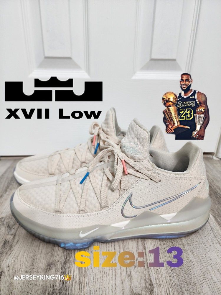 Nike Lebron's 17 Low Easter Light Cream Size 13