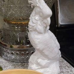 Vintage Italian Cockatoo Porcelain Ceramic Figurine Sculpture Mid Century Bird
