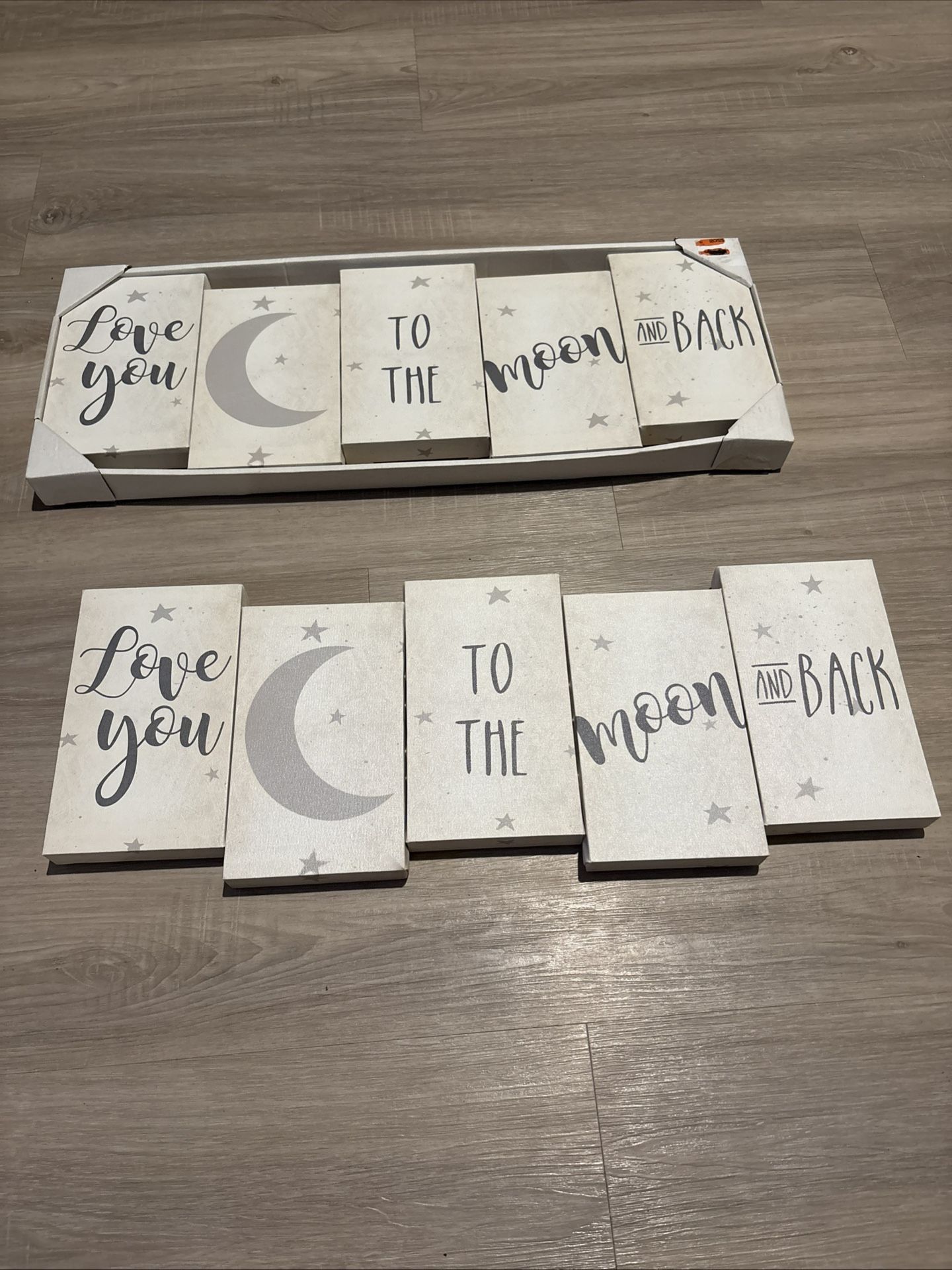 love you to the moon and back wall decor