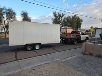 White Enclosed Cargo Trailer Tandem Axle