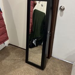 Wall Mounted Mirror Jewelry Cabinet