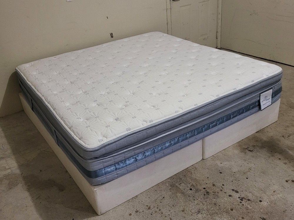 Serta King Size Thick Pillow Top Mattress With Box Spring - Main Image