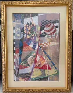 Framed Abstract Mixed Media Artwork